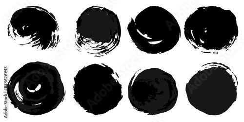 Vector set of grunge watercolor broad strokes