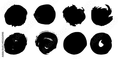 Vector set of grunge watercolor broad strokes