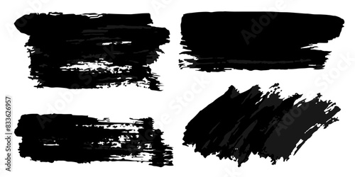 Vector set of grunge watercolor broad strokes