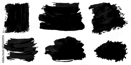 Vector set of grunge watercolor broad strokes
