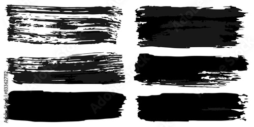 Vector set of grunge watercolor broad strokes