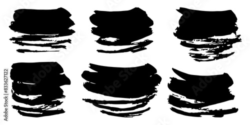 Vector set of grunge watercolor broad strokes