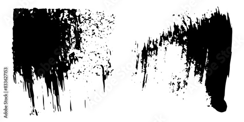Vector set of grunge watercolor broad strokes