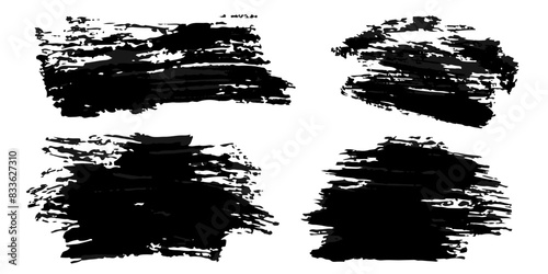 Vector set of grunge watercolor broad strokes