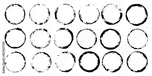 Vector set of grunge watercolor broad strokes