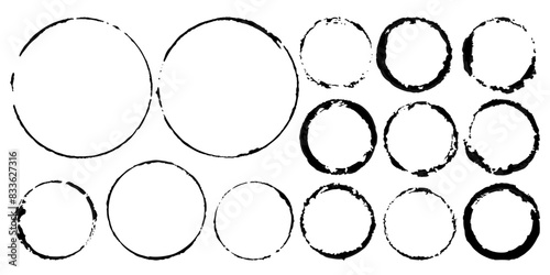 Vector set of grunge watercolor broad strokes