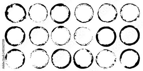 Vector set of grunge watercolor broad strokes