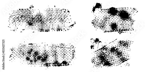 Vector set of grunge watercolor broad strokes