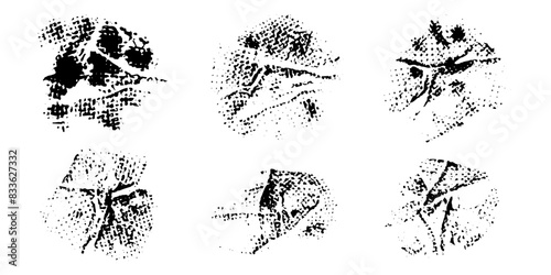 Vector set of grunge watercolor broad strokes