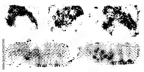 Vector set of grunge watercolor broad strokes
