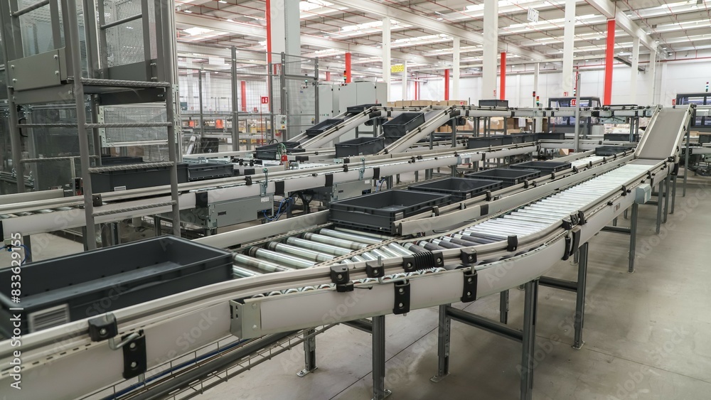 packing line in a logistics warehouse packing line in a logistics warehouse