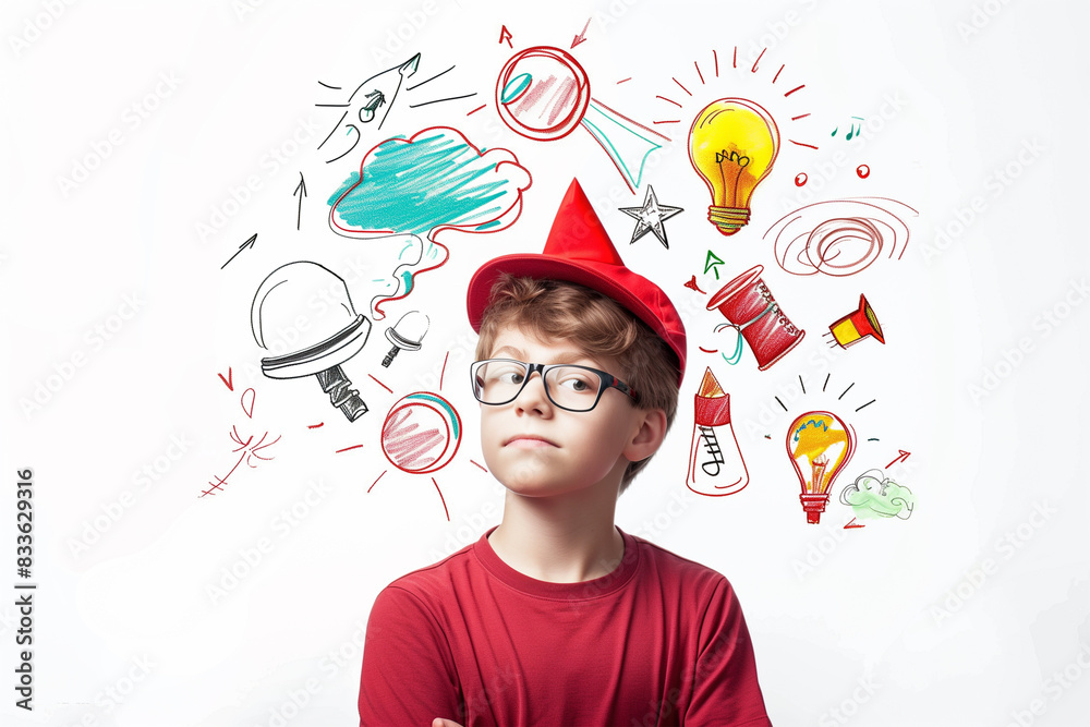 school kid isolated in creative concept design school kid isolated in creative concept design