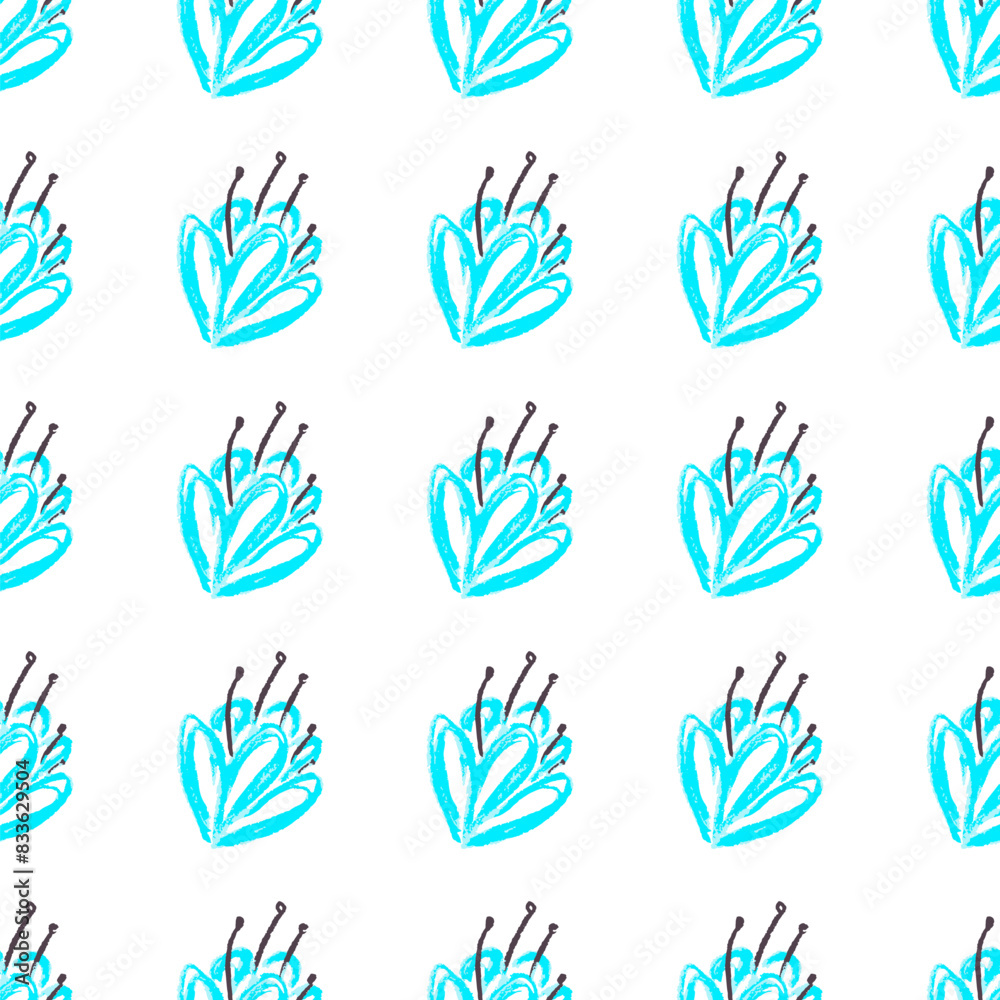 Seamless pattern. Children's drawings with wax crayons Seamless pattern. Children's drawings with wax crayons