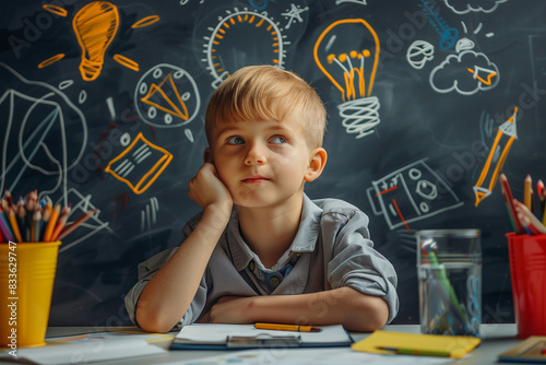 school kid isolated in creative concept design