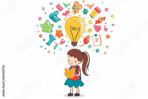 school kid isolated in creative concept design