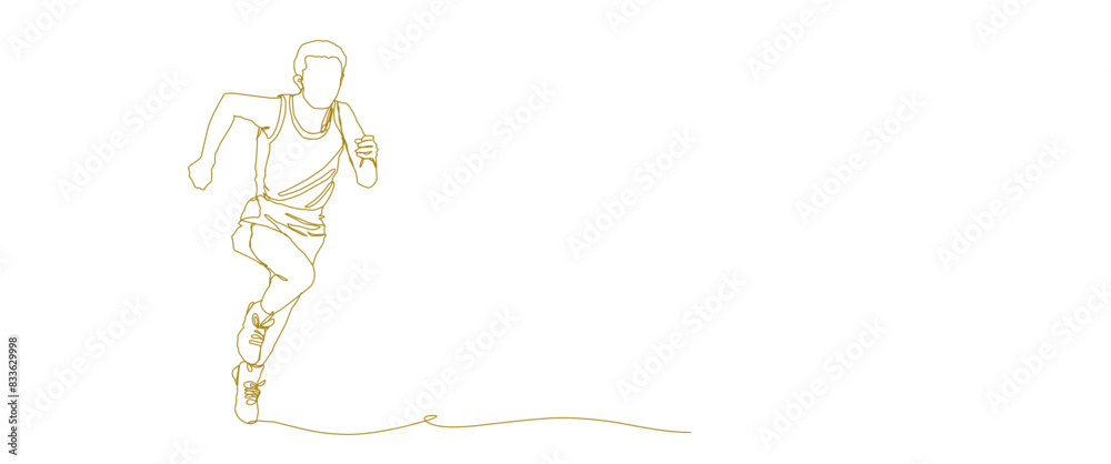 Fototapeta premium Athlete's run in the competition. Athlete icon in line art style. Athlete icon in line art style for background.