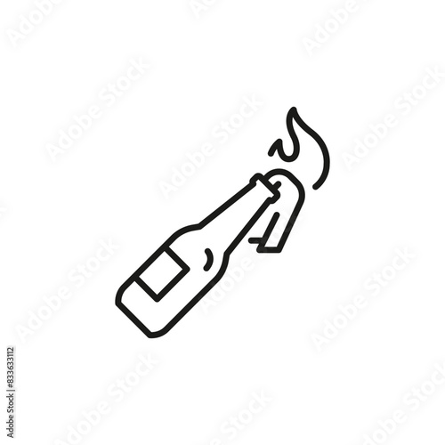 Molotov cocktail icon. Simple Molotov cocktail icon for social media, app, and web design. Vector illustration