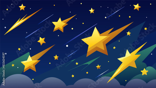Stars light up the sky. Vector illustration