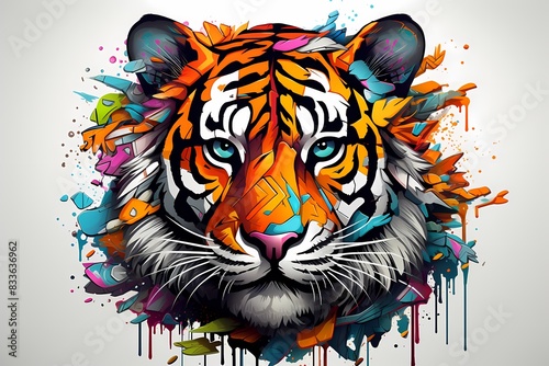 street graffiti design  colorful tiger graffiti