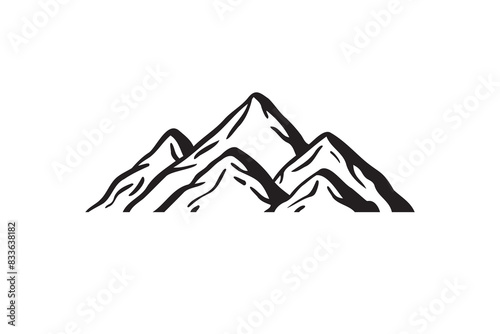 Doodle Mountain icon isolated vector outline illustration for concept design element. sketch style