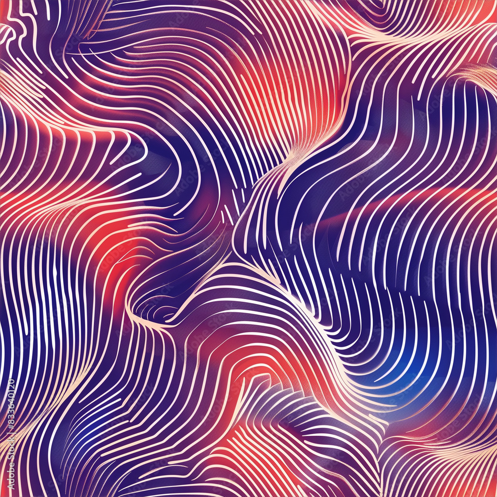 Fototapeta premium Abstract line background. Riso print effect