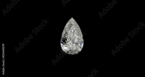pear diamond spining on black background