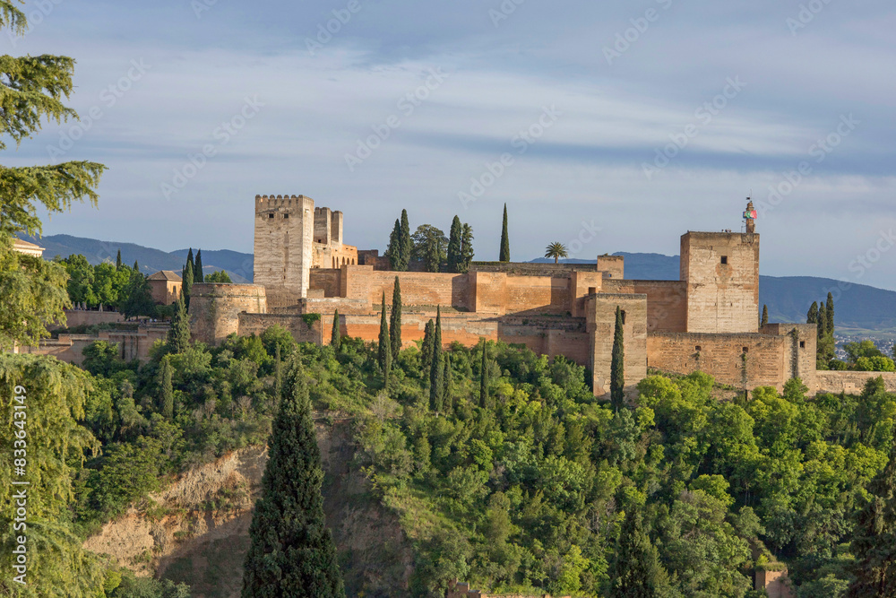Portion of palace and fortress complex located in Granada, Andalusia, Spain Portion of palace and fortress complex located in Granada, Andalusia, Spain