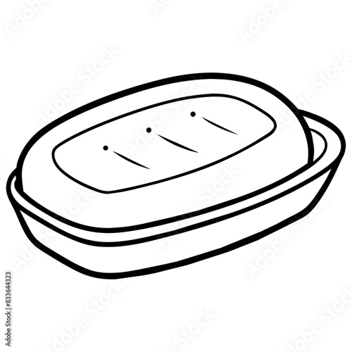 simple vector image of a soap bar, highlighting hygiene and cleanliness.