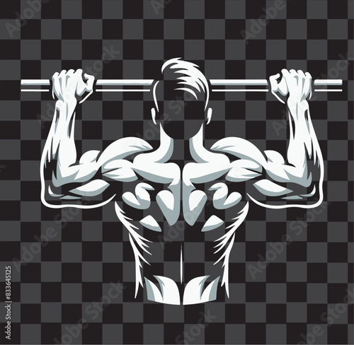 gym Man making fixed bar, EPS Vector