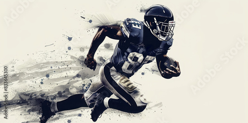 Running Football Player Illustration