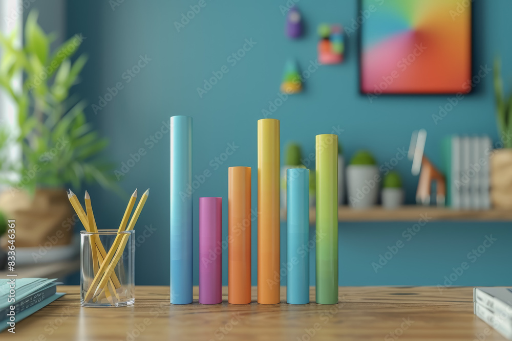 Graph charts that are models are inside the office. Show financial balance. Graph charts that are models are inside the office. Show financial balance.