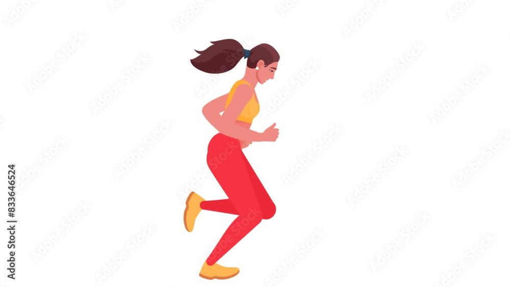 Girl Running Animation, loop animation on transparent background Girl Running Animation, loop animation on transparent background