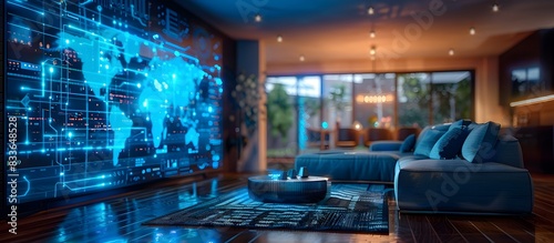 Futuristic Smart Home System Infiltrated by Hacker,Bypassing Digital Locks photo