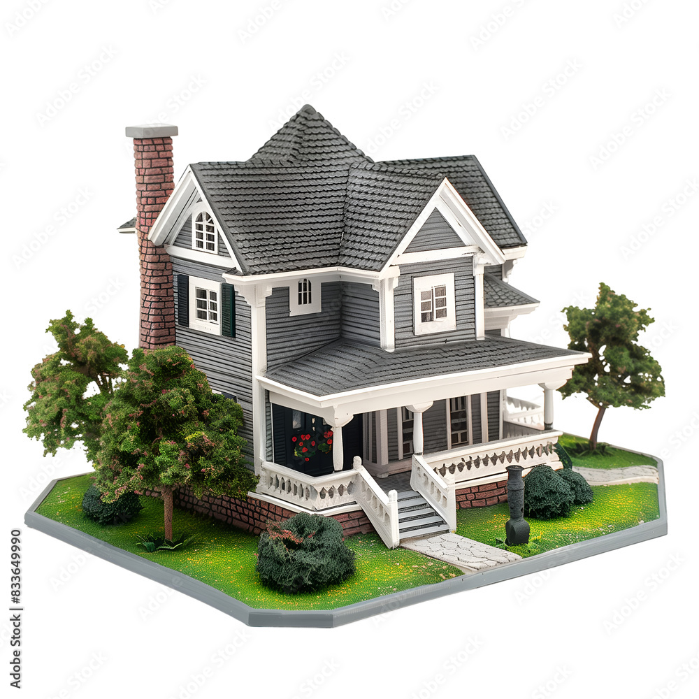 Paper Model House, Isolated on a Transparent Background, Graphic Resource Paper Model House, Isolated on a Transparent Background, Graphic Resource