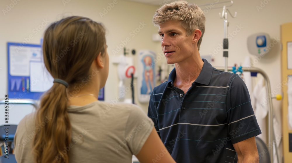 A practitioner conducts a one-on-one session, demonstrating the importance of proper form and technique in the field of physiotherapy. A practitioner conducts a one-on-one session, demonstrating the importance of proper form and technique in the field of physiotherapy.