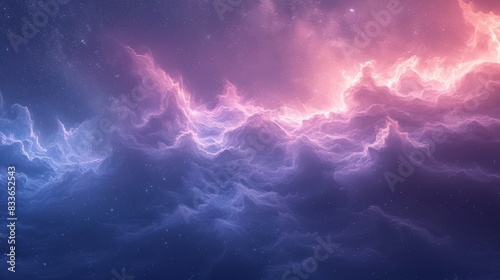 A dreamy pastel star-field, starry sky, with twinkling stars and nebulous clouds in shades of lilac and baby blue.
