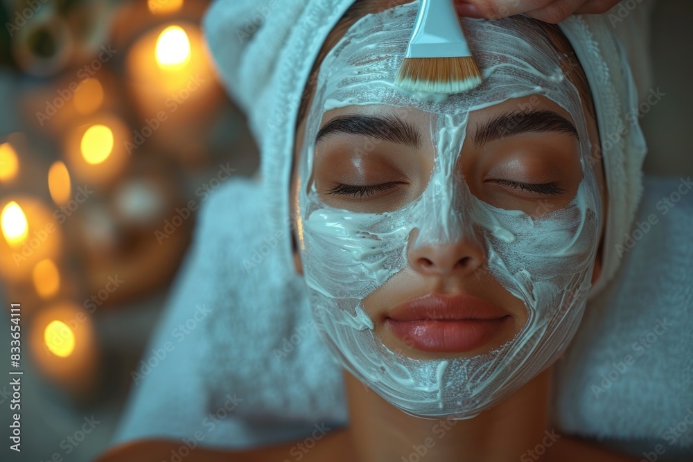 Woman having facial treatment at beauty spa Woman having facial treatment at beauty spa