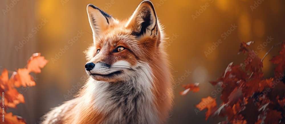 Red fox portrait in autumn. Creative banner. Copyspace image Red fox portrait in autumn. Creative banner. Copyspace image