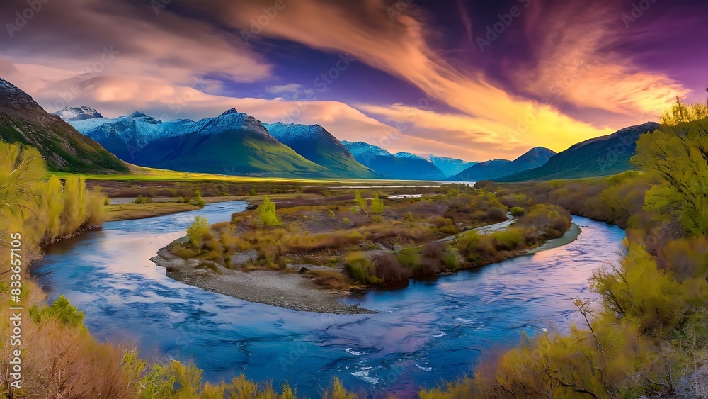Fototapeta premium Tatra National Park, a lake in the mountains at the dawn of the sun