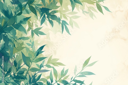Green leafy background with sun  perfect for naturethemed designs  environmental concepts  sustainable living  ecofriendly products  and organic branding.