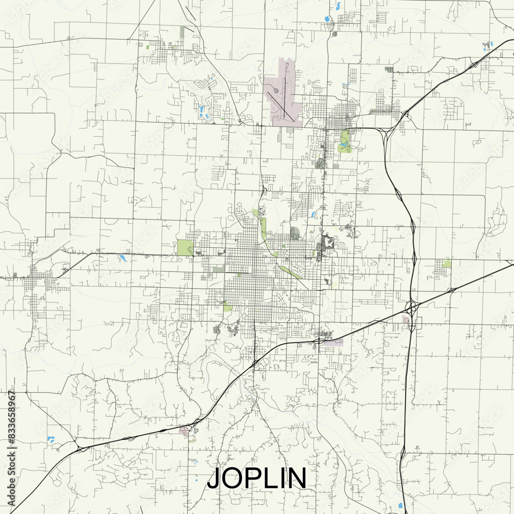 Joplin, Missouri, United States map poster art Joplin, Missouri, United States map poster art