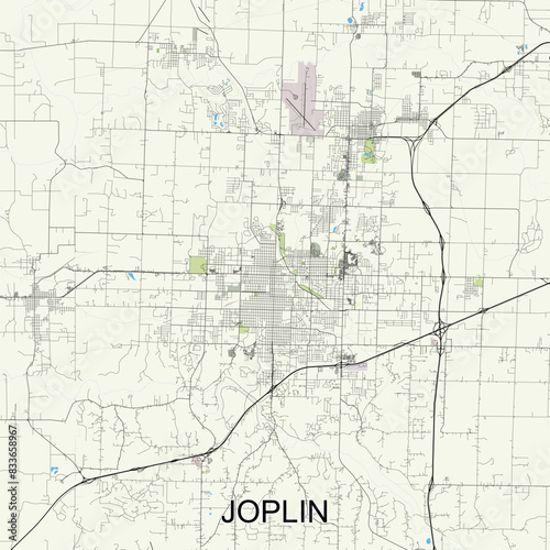 Joplin  Missouri  United States map poster art