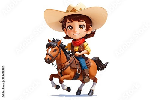 cute kid cowboy, created by ai generated