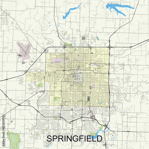 Springfield  Missouri  United States map poster art