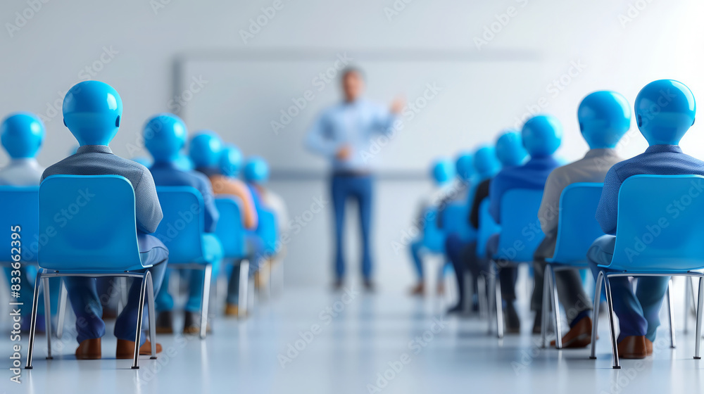 3D Illustration of Teacher in Classroom with Students 3D Illustration of Teacher in Classroom with Students