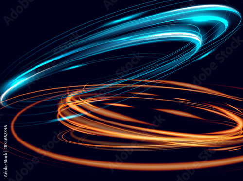 Abstract Motion Light Effect. Futuristic Wave Flash. Shining Space. Vector illustration