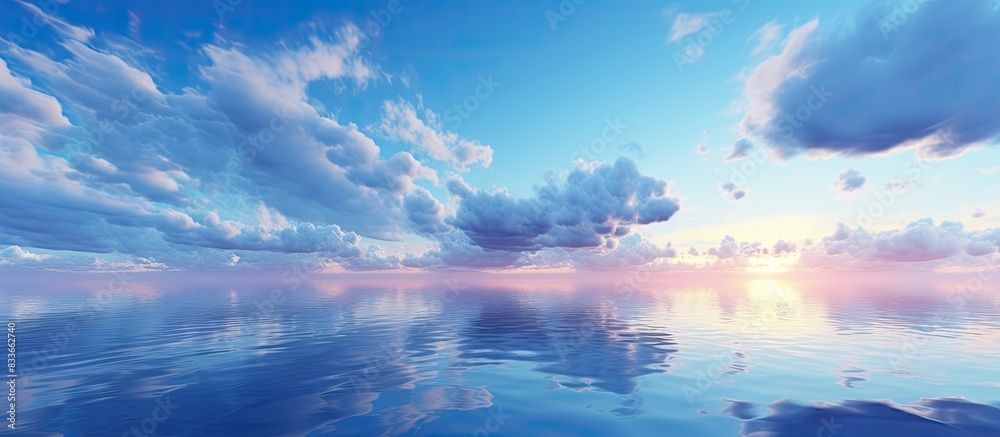 Fototapeta premium the sky is blue sunrise dawn morning. Creative banner. Copyspace image