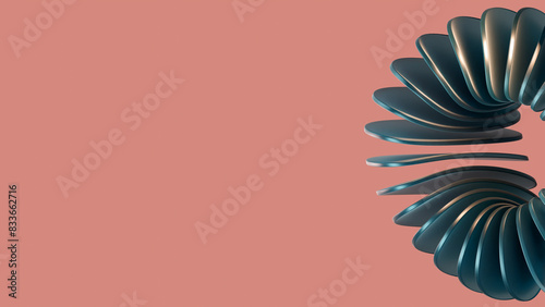 Fototapeta Naklejka Na Ścianę i Meble -  3d rendered abstract background composition. Organic and geometric wavy shapes in vibrant colors.