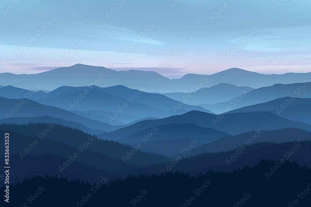 Silhouette of mountains against a twilight sky