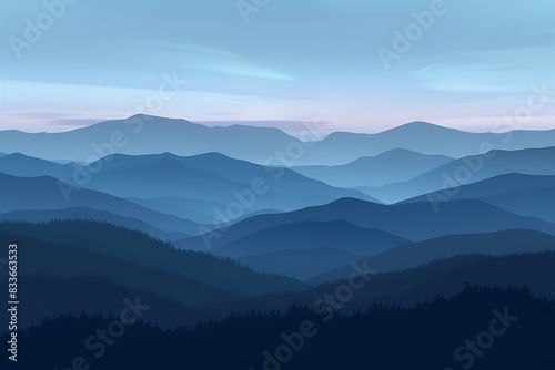 Silhouette of mountains against a twilight sky